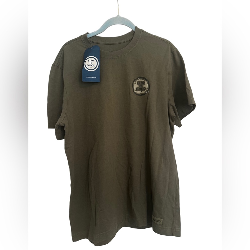 Life Is Good Men's Moss Green Crusher T-Shirt